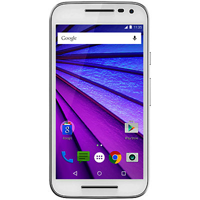 Motorola Moto G (3rd generation) Smartphone, Android, 5 , 4G LTE, SIM Free, 8GB White